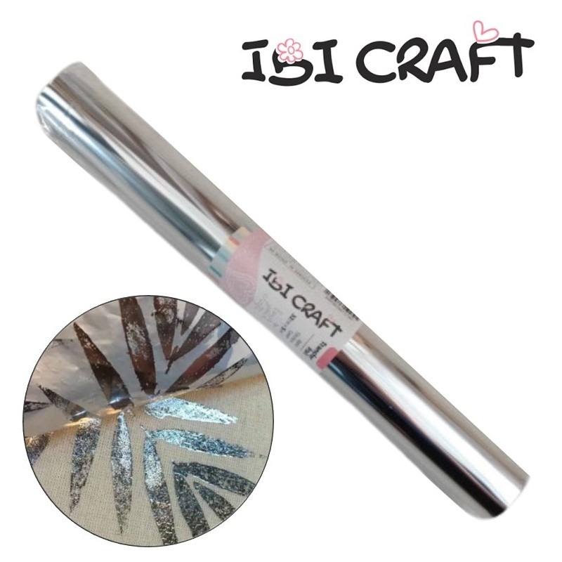 FOIL APTO P/LASER 32cm x 5m.GLITTER PLATA IBI